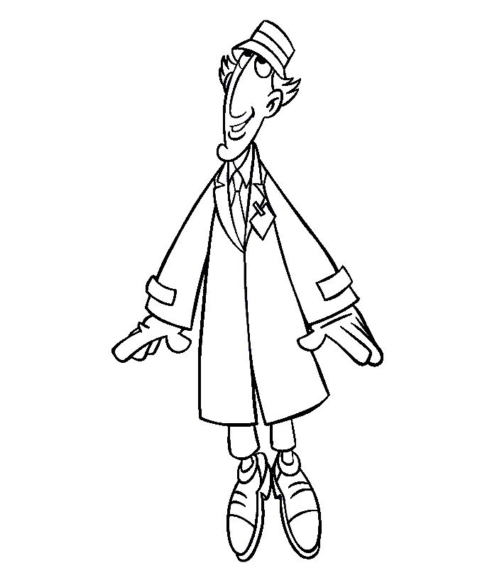 Inspecteur Gadget en pleine enquête avec sa célèbre tenue