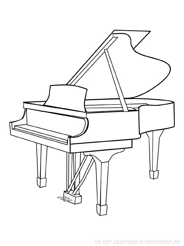 Coloriage d'instruments de musique variés sur fond simple Coloriage d'instruments de musique variés sur fond simple
