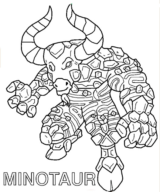 Coloriage d'un Invizimal en pleine action dans un décor naturel