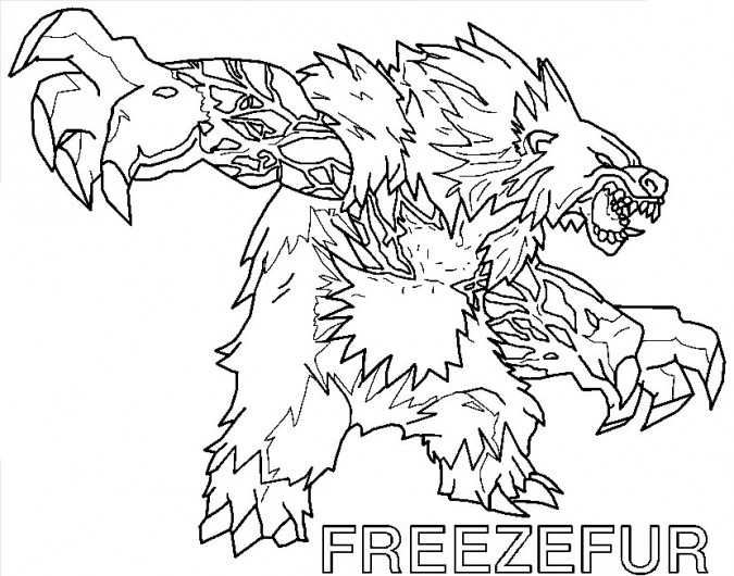 Coloriage d'un Invizimal en pleine action dans un paysage fantastique