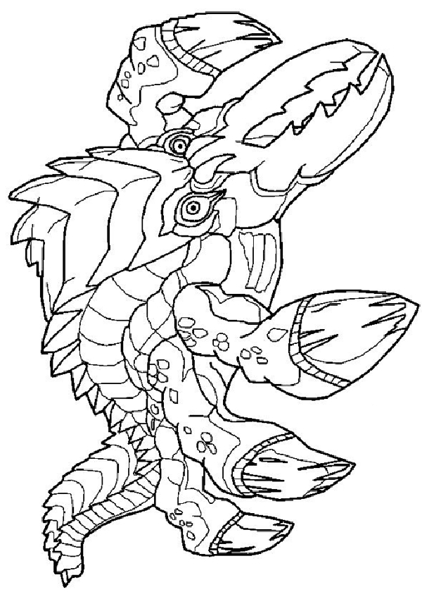 Coloriage d'un Invizimal en pleine aventure dans un décor dynamique