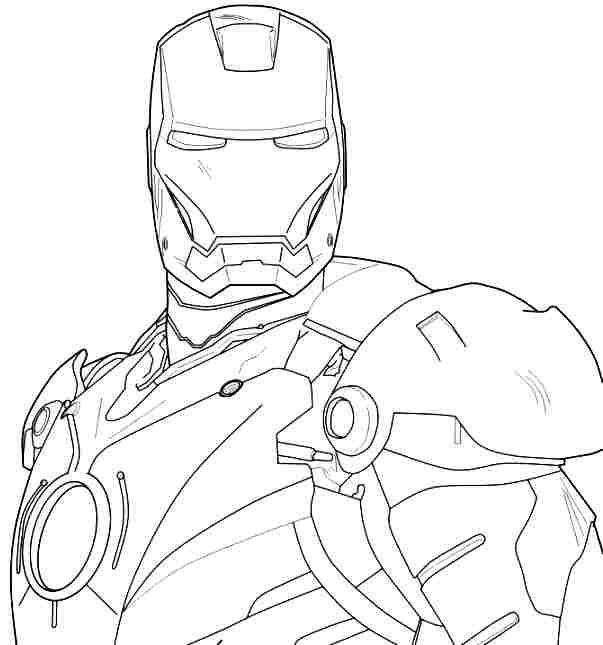 Coloriage d'Iron Man en pleine action dans son armure emblématique