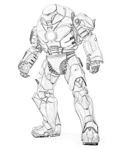 Coloriage d'Iron Man en pleine action avec un fond dynamique