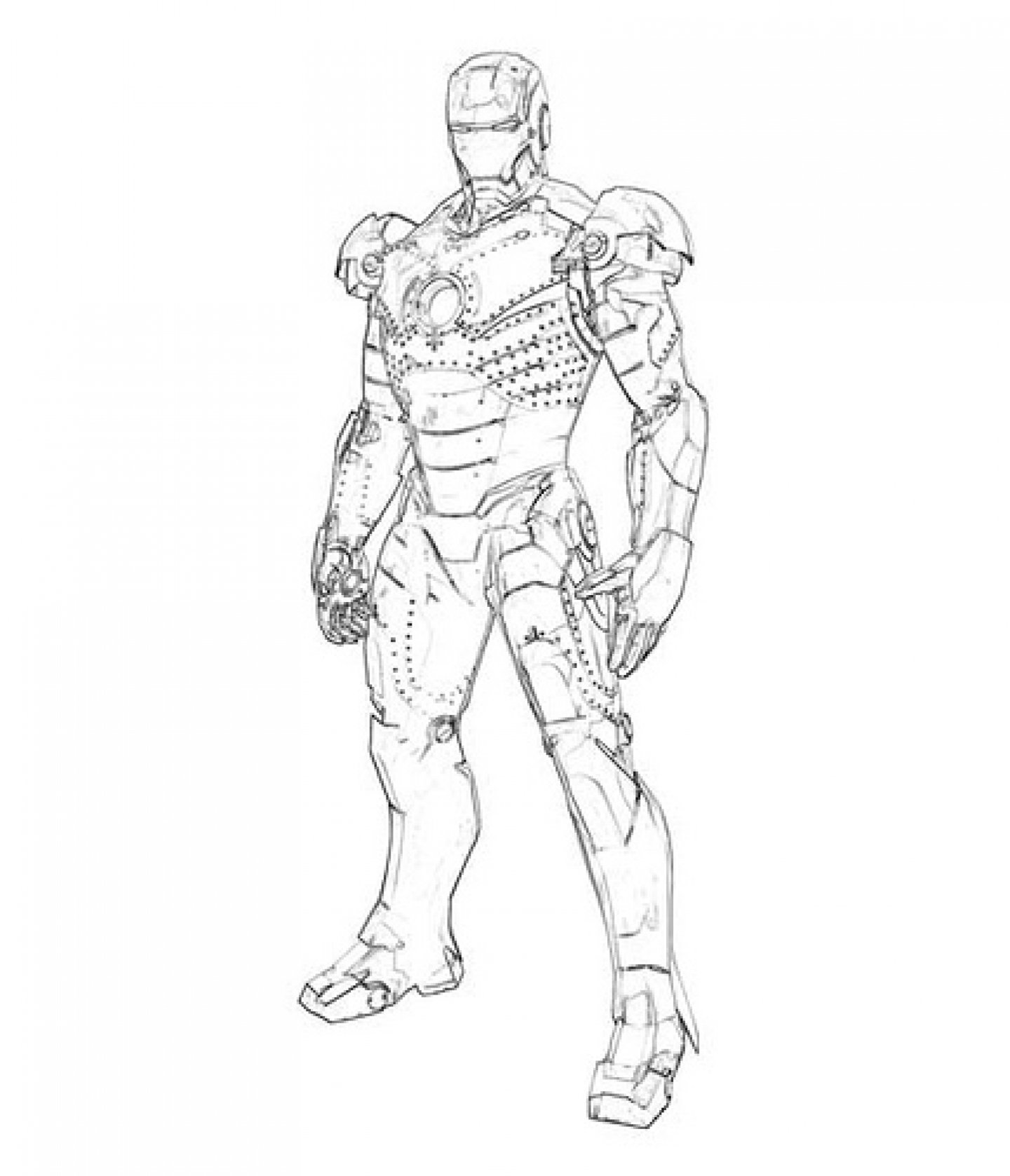 Coloriage d'Iron Man en pleine action dans son armure emblématique