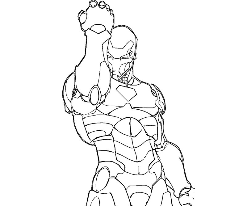 Coloriage d'Iron Man en pleine action