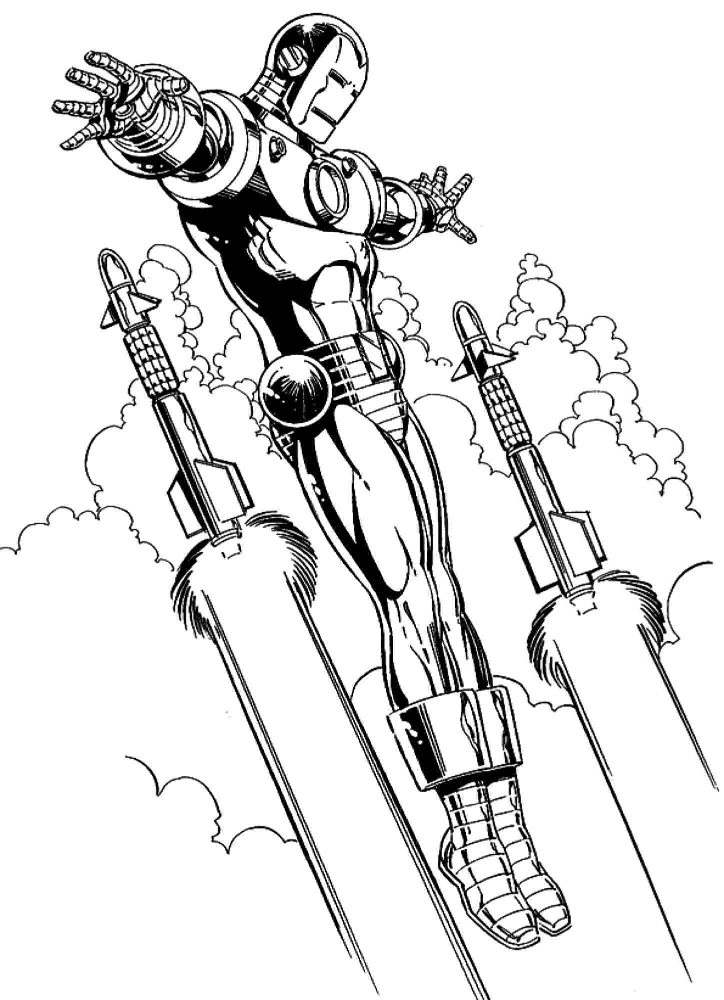 Iron Man en pleine action dans son armure emblématique