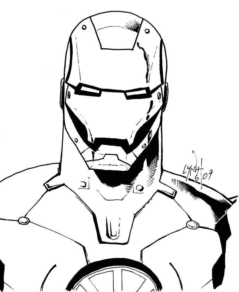 Coloriage d'Iron Man en pleine action avec son armure emblématique