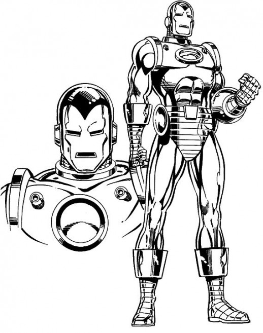 Iron Man en pleine action dans un décor futuriste