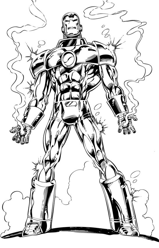 Iron Man en pleine action au cœur d'une ville futuriste