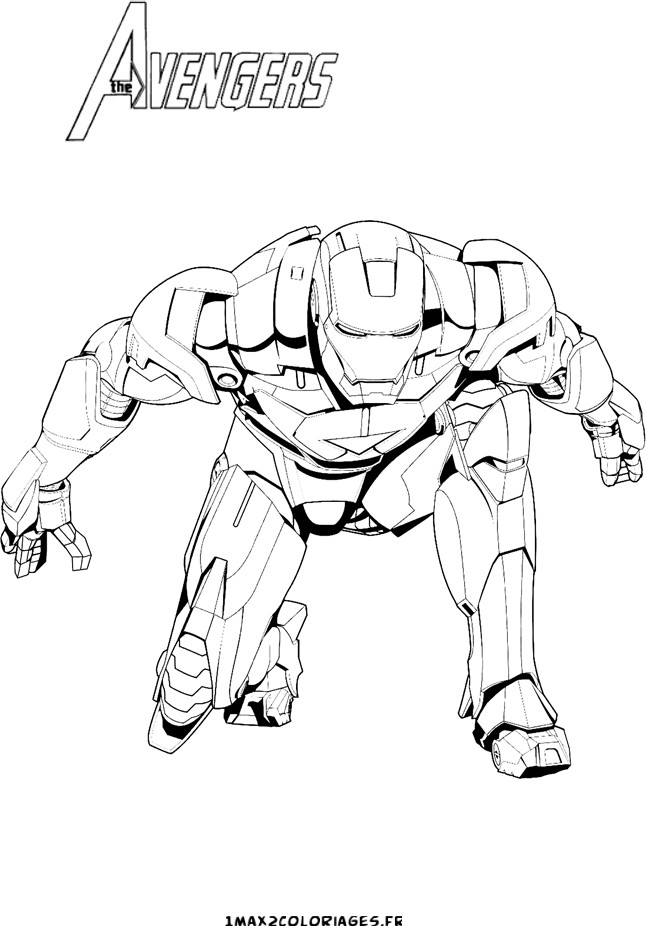 Coloriage d'Iron Man en pleine action