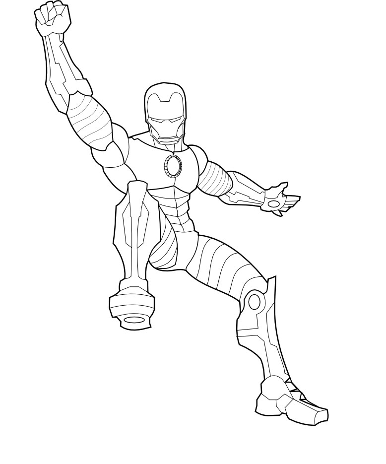 Iron Man en pleine action dans son armure emblématique
