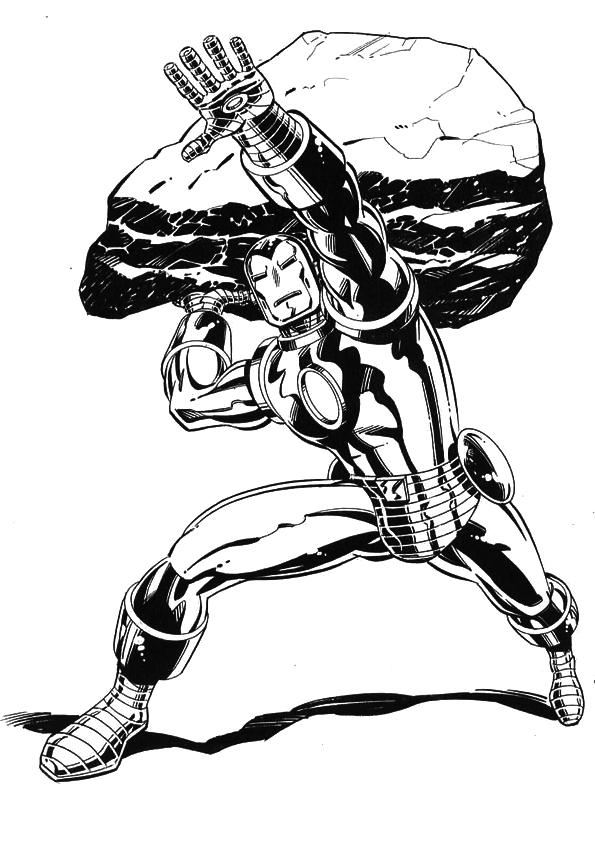 Iron Man en pleine action avec un fond dynamique