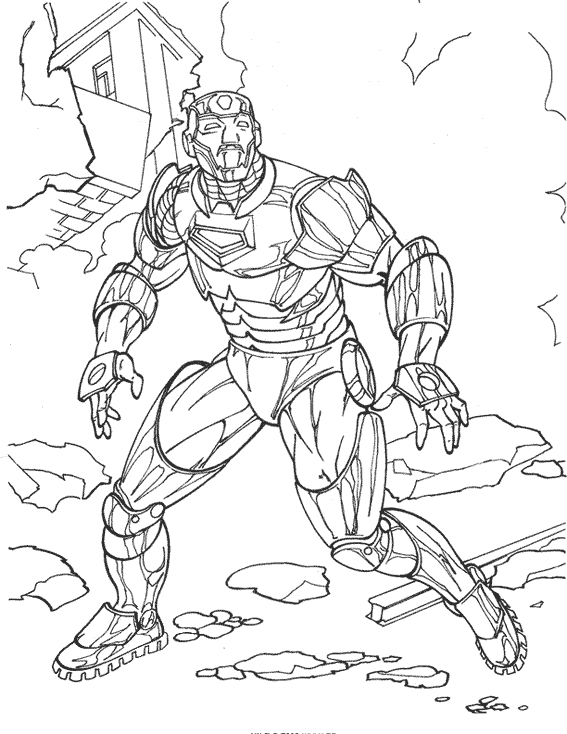 Iron Man prêt à l'action dans son armure emblématique