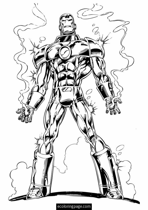 Iron Man en plein vol dans un ciel dynamique