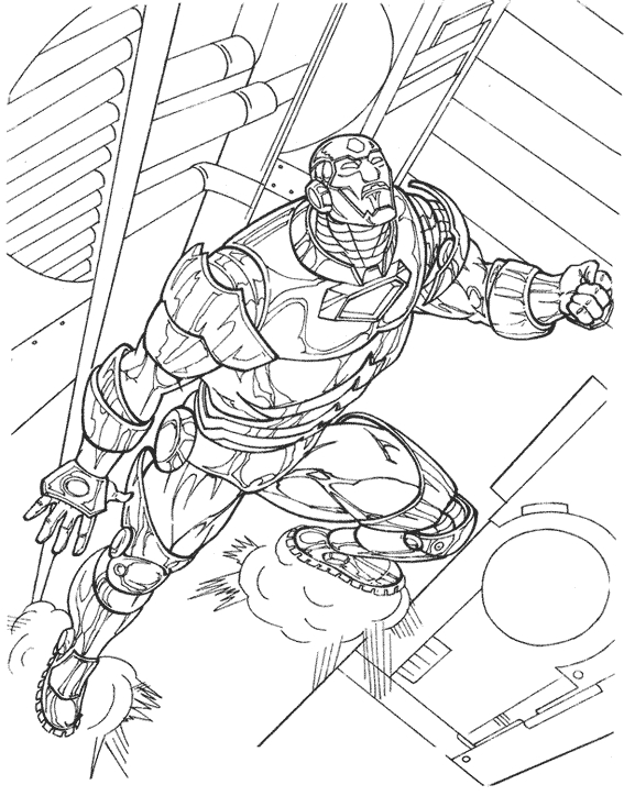 Iron Man en pleine action dans son armure emblématique