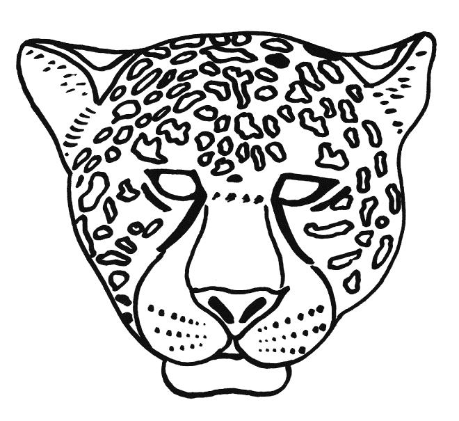 Coloriage d'un jaguar majestueux au repos dans la jungle