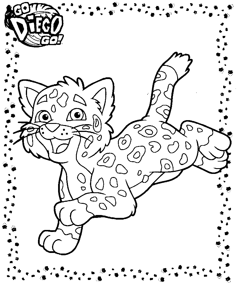 Coloriage d'un jaguar dans la jungle