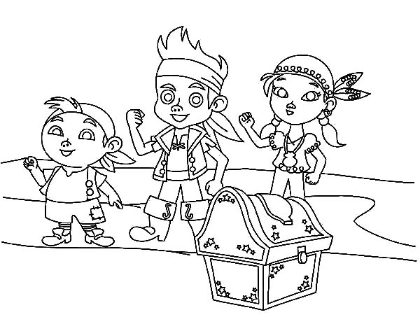Jake et ses amis pirates dans une aventure sur une île imaginaire