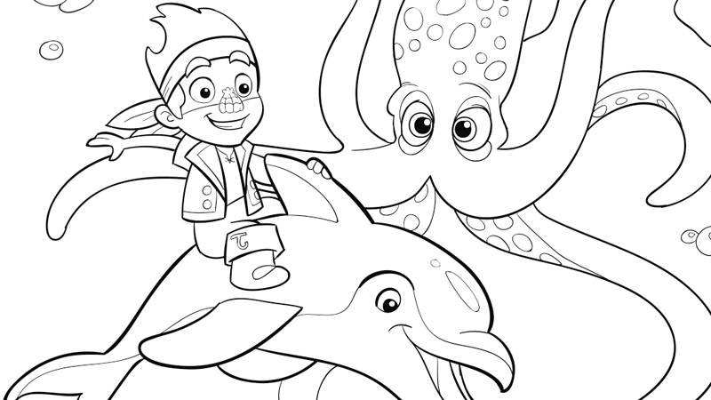 Jake et ses amis pirates à bord du bateau dans l'univers coloré des pirates