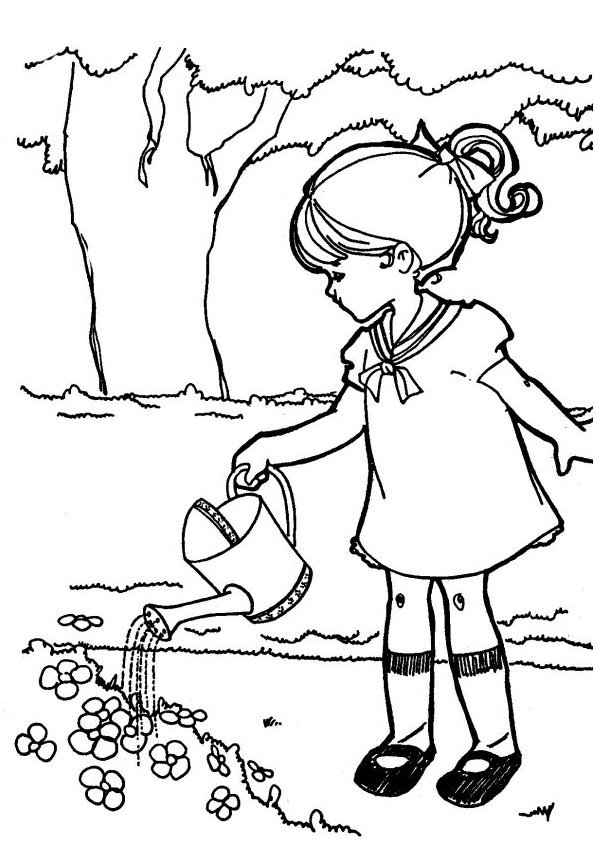 Deux enfants colorient des fleurs dans un jardin ensoleillé