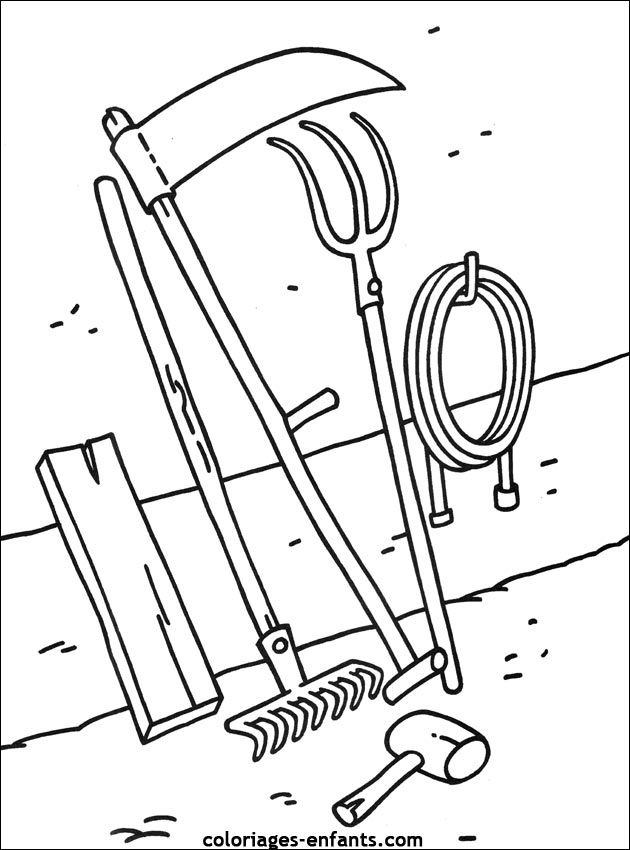 Coloriage d'un jardin luxuriant avec une maison et des arbres Coloriage d'un jardin luxuriant avec une maison et des arbres