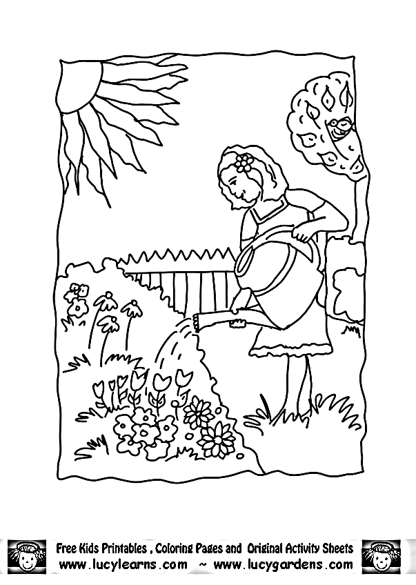 Un jardin fleuri avec des animaux et une petite maison