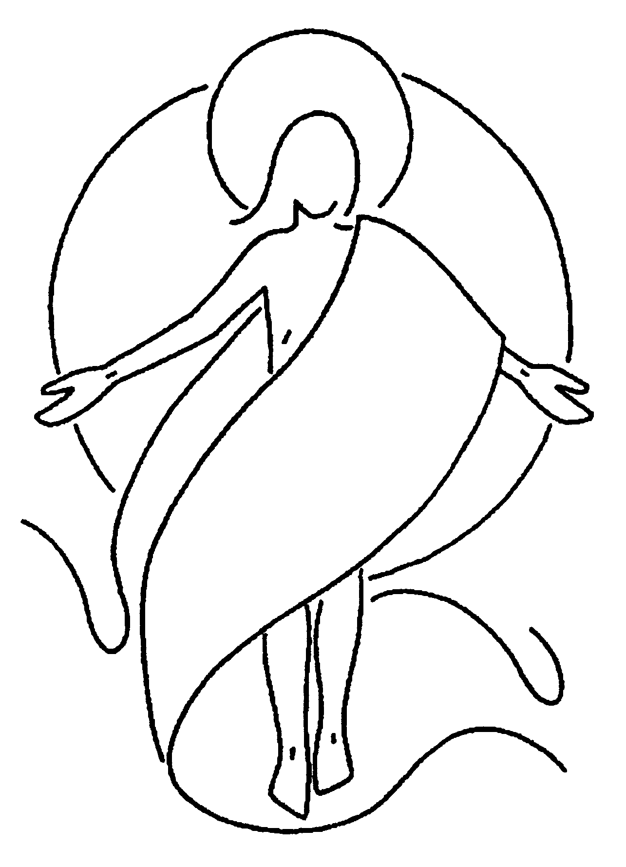 Coloriage de Jésus enseignant avec ses disciples entouré de nature