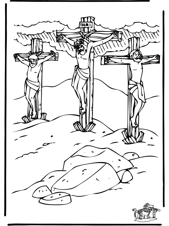 Coloriage de Jésus enseignant avec des enfants dans un paysage naturel