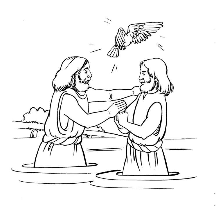 Coloriage de Jésus enseignant avec un décor paisible