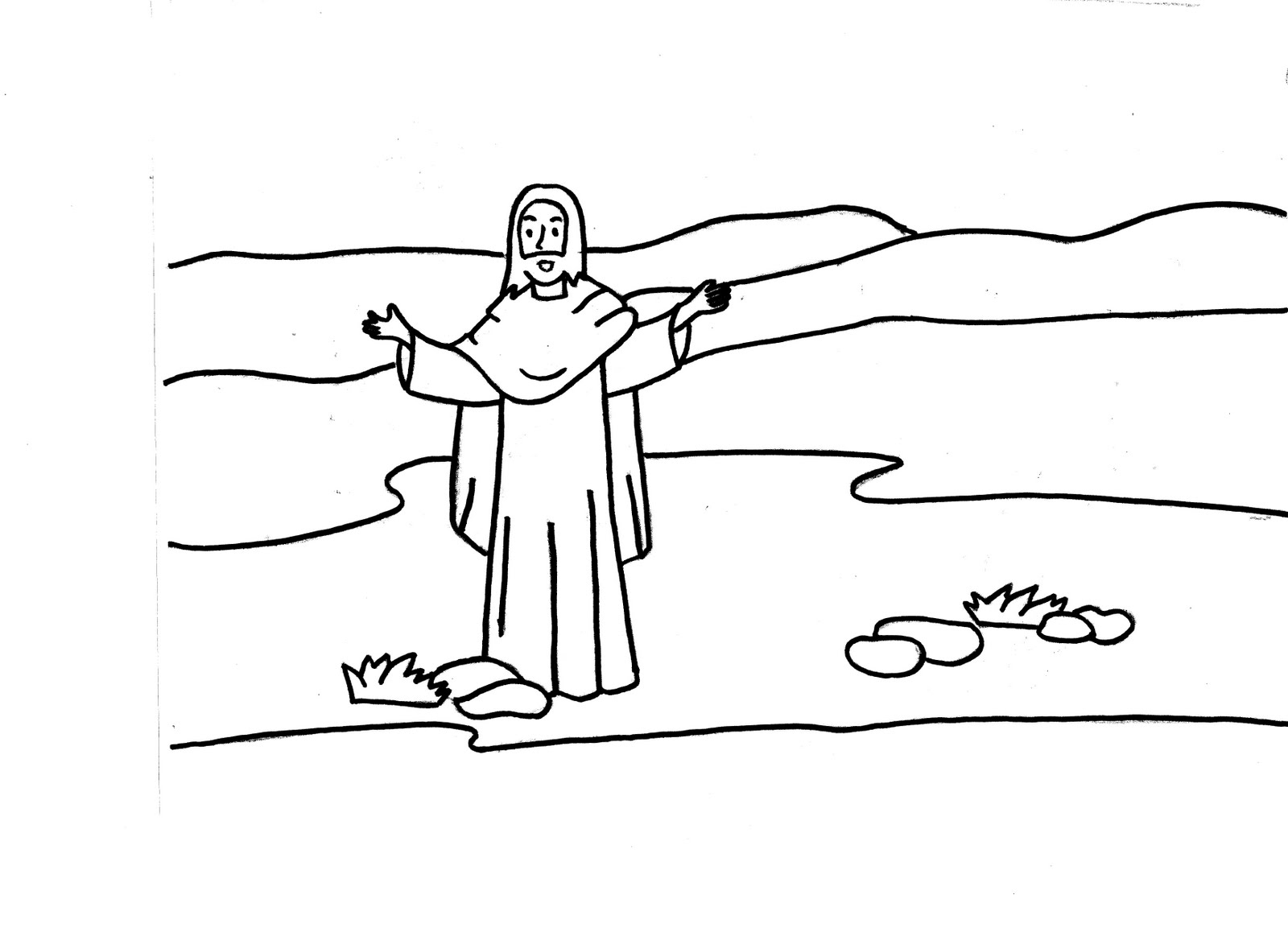 Jésus prêchant au milieu de la nature