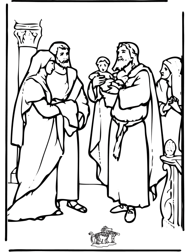 Coloriage de Jésus enseignant avec bienveillance entouré d'enfants