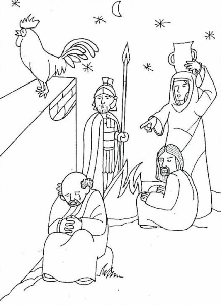 Coloriage de Jésus prêchant entouré de fidèles