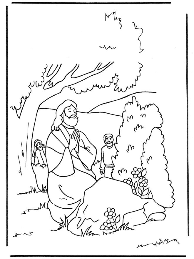 Coloriage de Jésus prêchant entouré de personnes