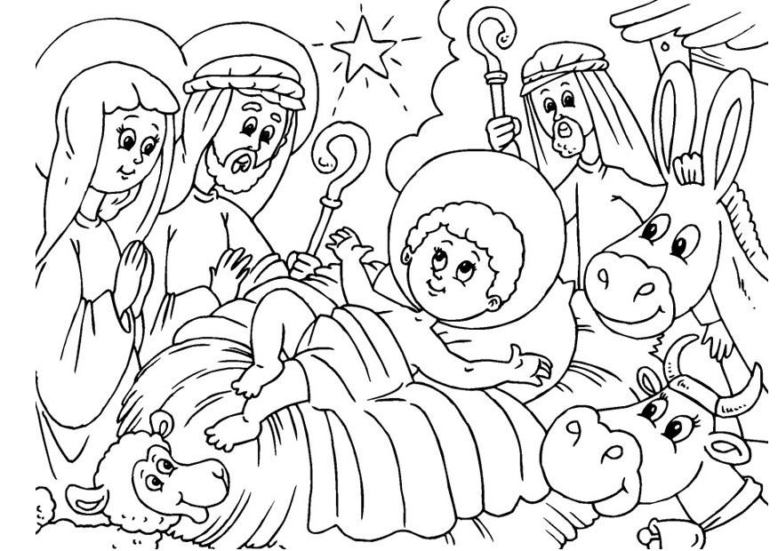 Coloriage de Jésus prêchant entouré de fidèles