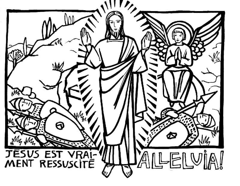 Coloriage de Jésus prêchant au milieu de la nature