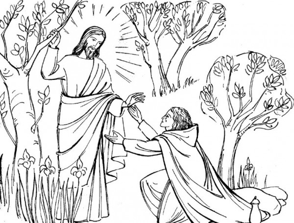 Jésus prêchant au milieu de la nature