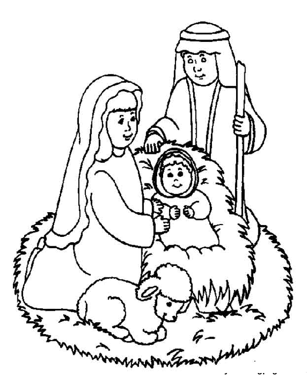 Coloriage de Jésus prêchant entouré de fidèles dans un paysage paisible