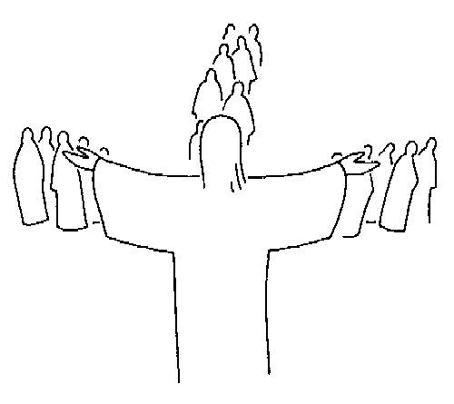 Coloriage de Jésus prêchant au milieu de la nature