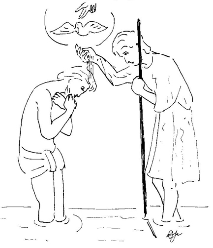 Coloriage de Jésus enseignant avec des enfants et un paysage naturel
