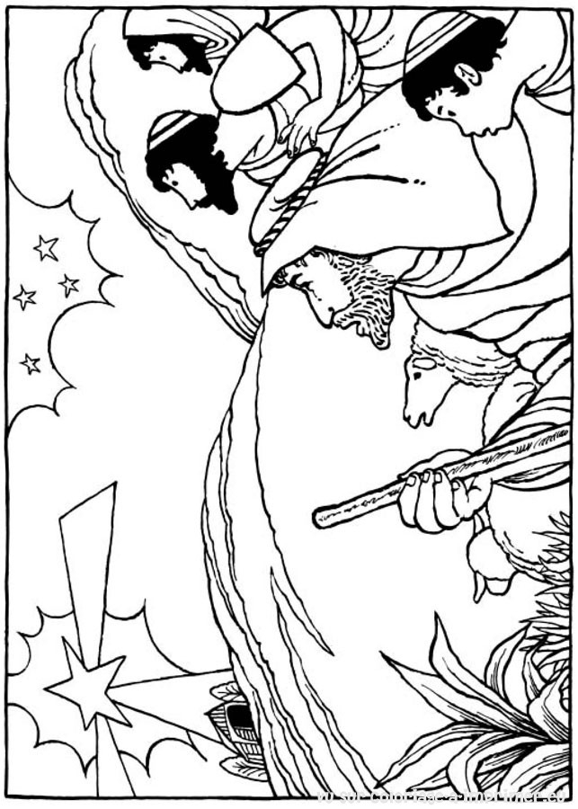 Coloriage de Jésus prêchant dans un paysage serein