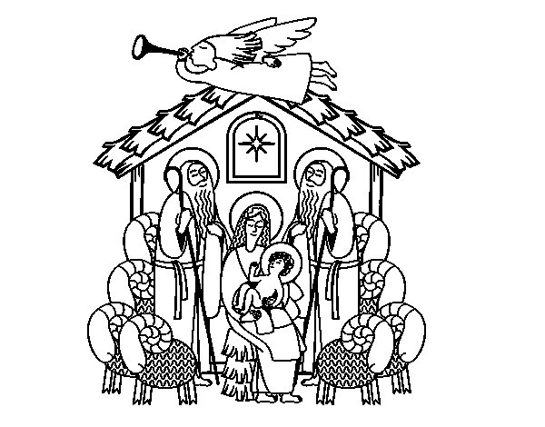 Coloriage de Jésus prêchant au milieu de la nature