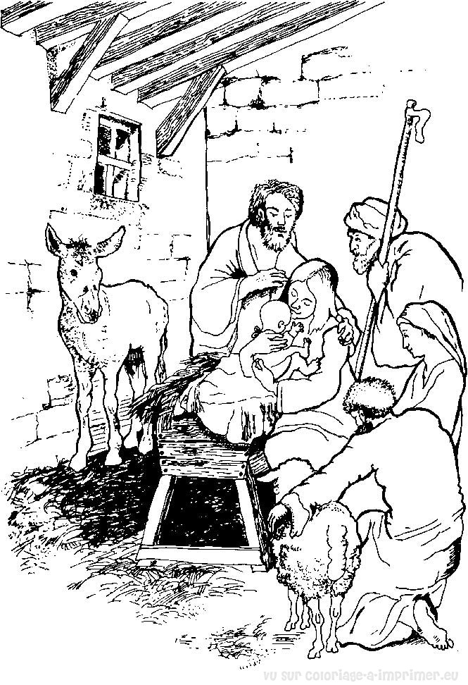Coloriage de Jésus portant une croix dans un paysage simple