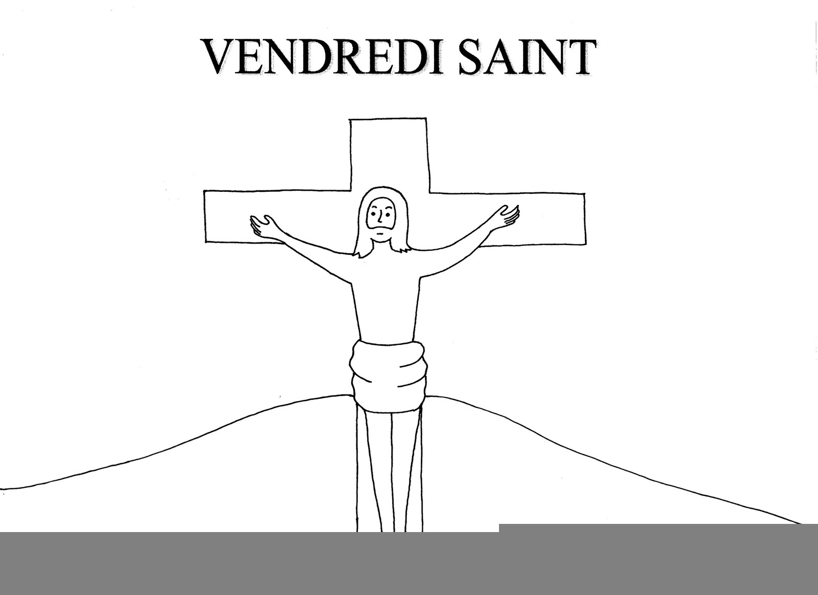 Coloriage de Jésus entouré d'enfants dans un paysage paisible