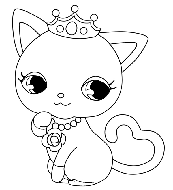 Coloriage d'un joyeux personnage de Jewelpet dans un décor agréable