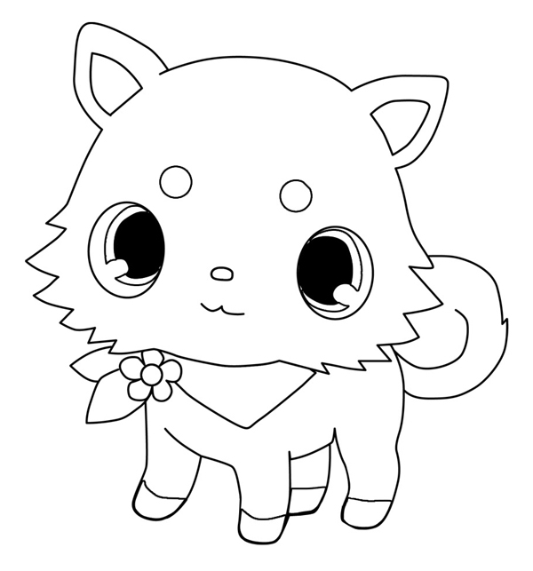 Jewelpet jouant dans un jardin coloré