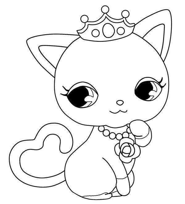 Coloriage d'un Jewelpet dans un décor floral