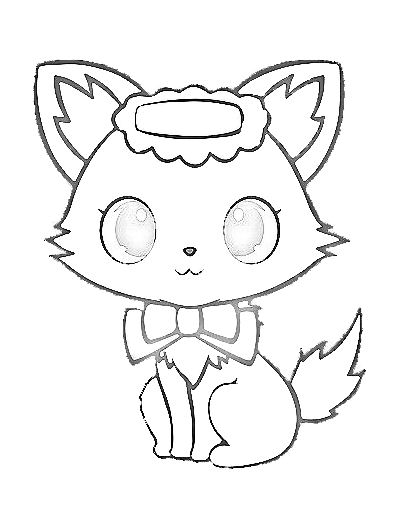 Coloriage d'un Jewelpet dans un décor ludique