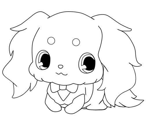 Jewelpet jouant dans un décor floral