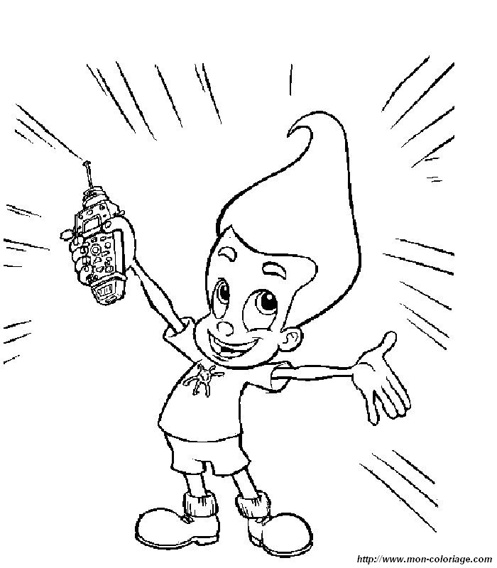 Jimmy Neutron en pleine réflexion devant son laboratoire