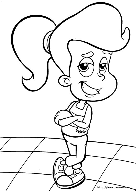 Jimmy Neutron en pleine réflexion scientifique dans son laboratoire